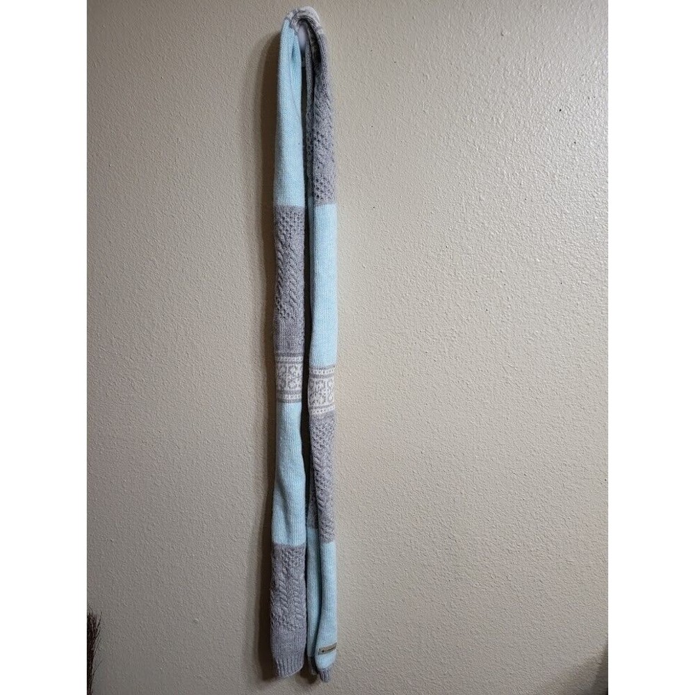 Women's Columbia Blue and Gray Knit Angora Blend Scarf- One Size